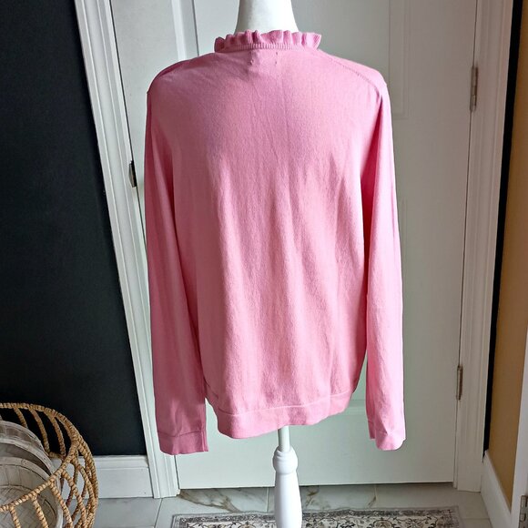 J CREW RUFFLE NECK PULLOVER SWEATER SZ L - Picture 3 of 4